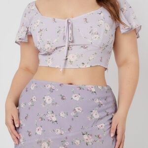 Floral Lavender Crop Top